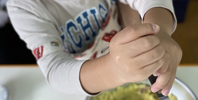 スイートポテトをつくったよ😋　３歳児