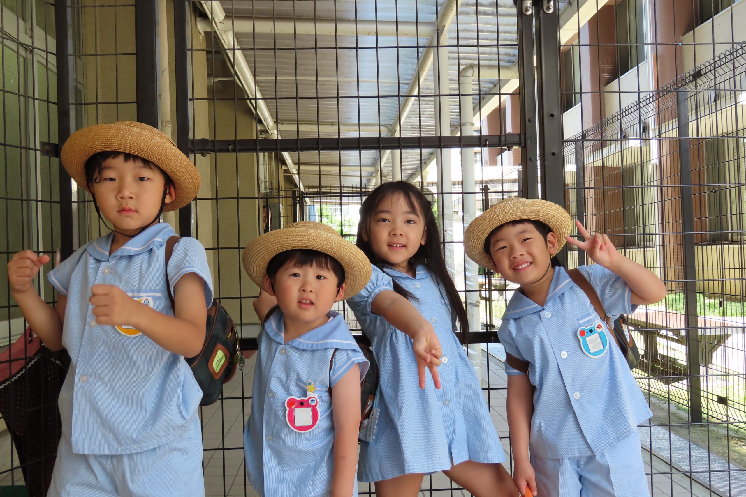 川越ふじ保育園 制服(夏用)set ふじ保育園制服セット (えびー) 服部川のキッズ用品《子供服》の中古